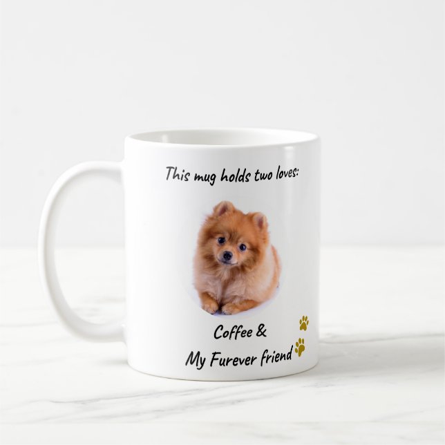 Coffee & My Furever Friend -Custom Pet-Lover Mug (Left)