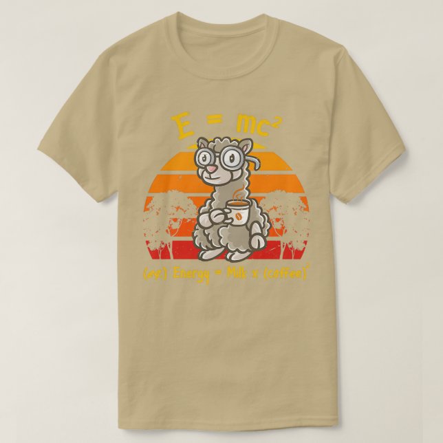 Coffee Nerd Math Formula Teacher Coffee Mug Llama  T-Shirt (Design Front)