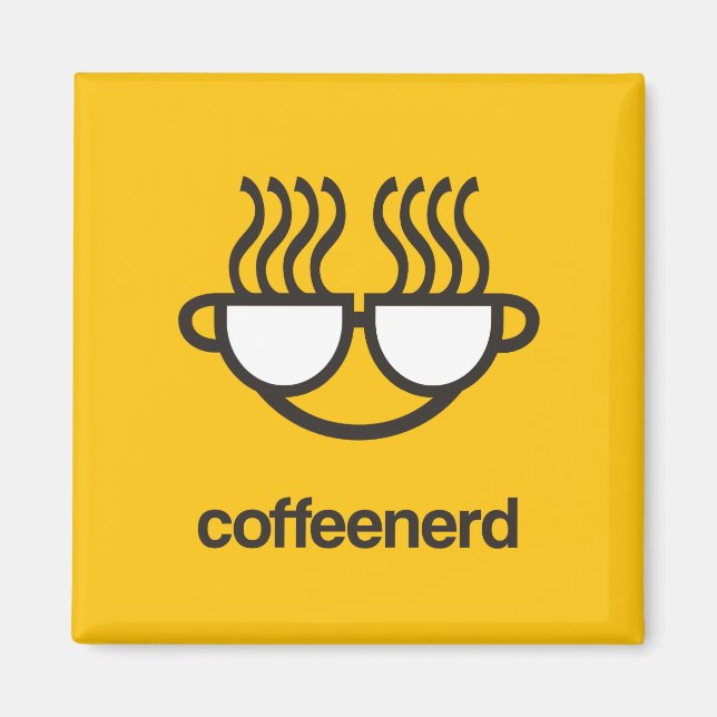 Coffee Nerd yellow magnet (Front)