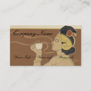 Coffee or Tea Business Cards - Art Nouveau