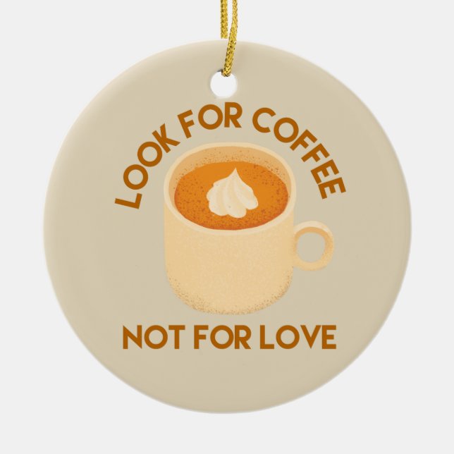 Coffee Over Love Ceramic Tree Decoration (Front)