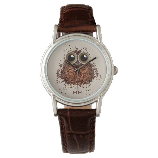 Coffee Owl custom monogram watches (Front)