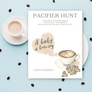 COFFEE - pacifier hunt baby shower game Poster