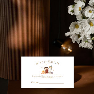 Coffee Pancake Pacifier Diaper Raffle Baby shower Enclosure Card