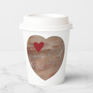 Coffee Paper Cup with Heart and Funny Quote