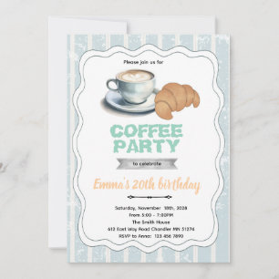 Coffee pastry party invitation