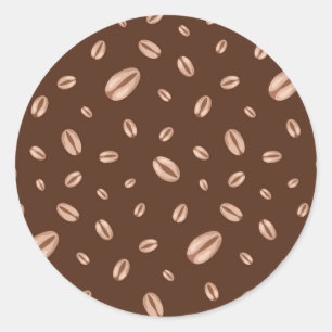 Coffee pattern classic round sticker