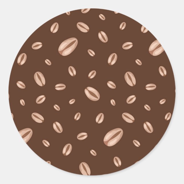 Coffee pattern classic round sticker (Front)