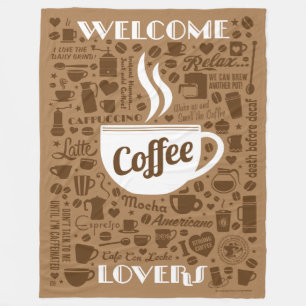 Coffee Pattern Fleece Blanket