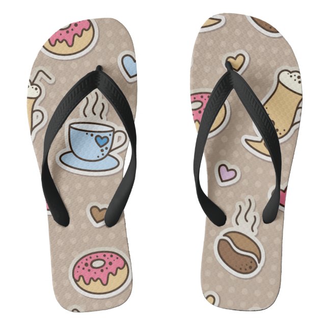 Coffee pattern jandals (Footbed)