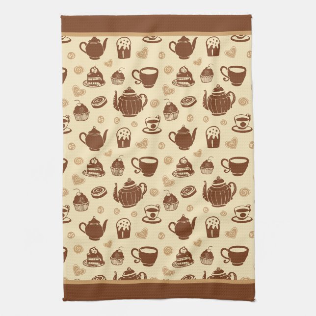 Coffee pattern Kitchen Towels (Vertical)