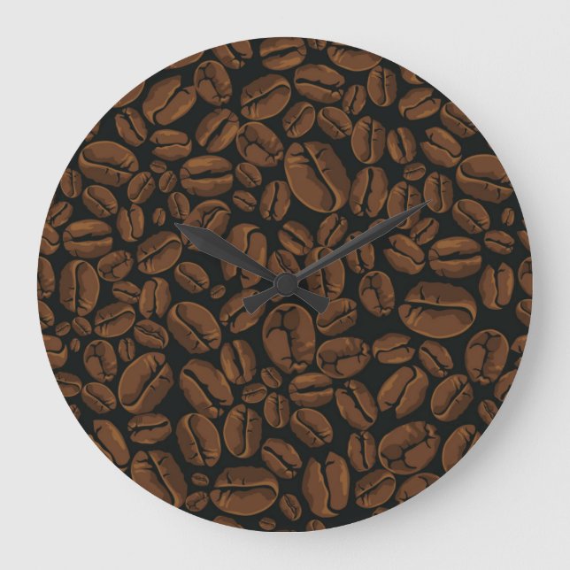 Coffee pattern large clock (Front)