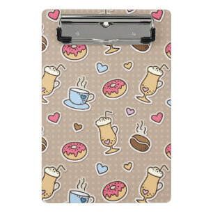 Coffee pattern mini clipboard