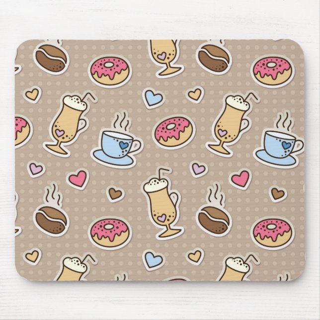 Coffee pattern mouse pad (Front)