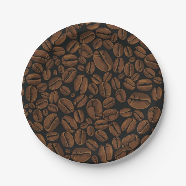 Coffee pattern paper plate (Front)