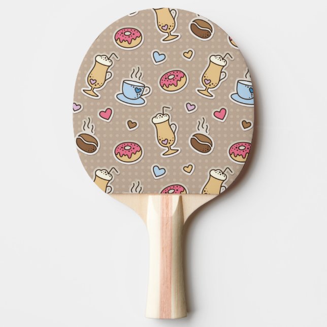 Coffee pattern ping pong paddle (Front)
