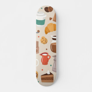 Coffee pattern skateboard
