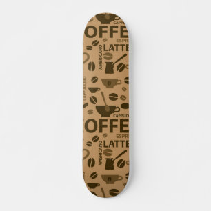 Coffee pattern skateboard
