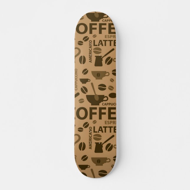 Coffee pattern skateboard (Front)