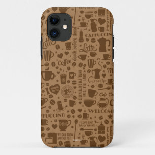 Coffee Pattern Square Case-Mate iPhone Case
