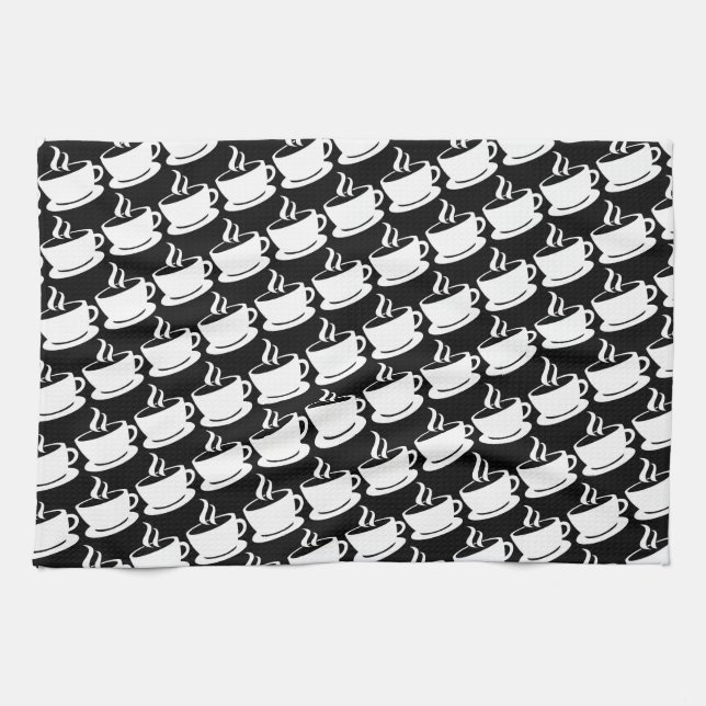 Coffee Pattern Tea Towel (Horizontal)
