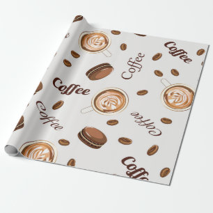 Coffee pattern wrapping paper