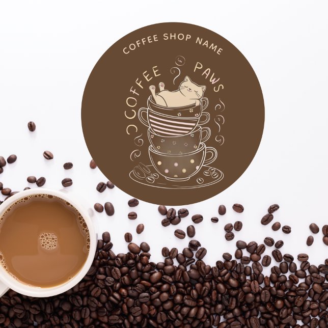 Coffee Paws cute cat coffee sticker (Creator Uploaded)