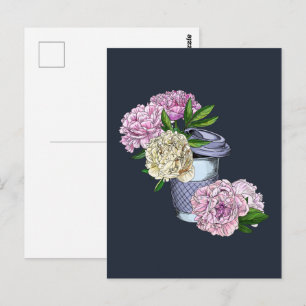 Coffee & Peonies Postcard