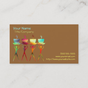 Coffee People Rainbow Business Card Template