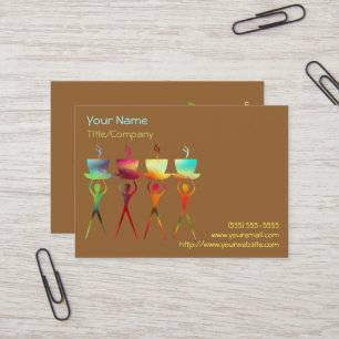Coffee People Rainbow Business Card Template