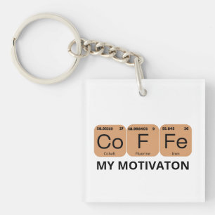 Coffee Periodic Table Element Key Ring