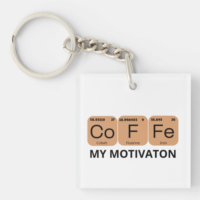 Coffee Periodic Table Element Key Ring (Front)