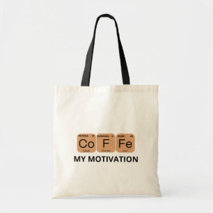 Coffee Periodic Table Element Tote Bag