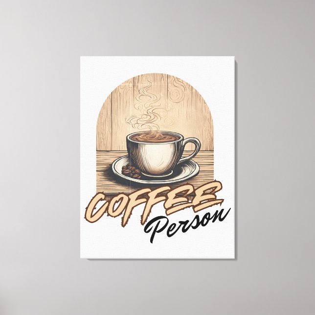 Coffee Person Watercolor Canvas Print (Front)