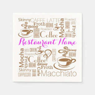 Coffee PERSONALIZE diner name Napkin