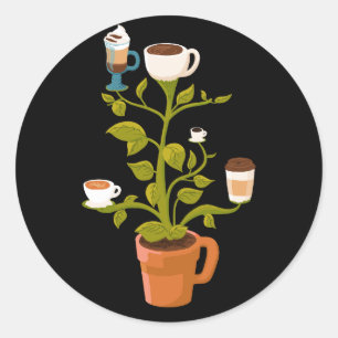 Coffee Plant Classic Round Sticker