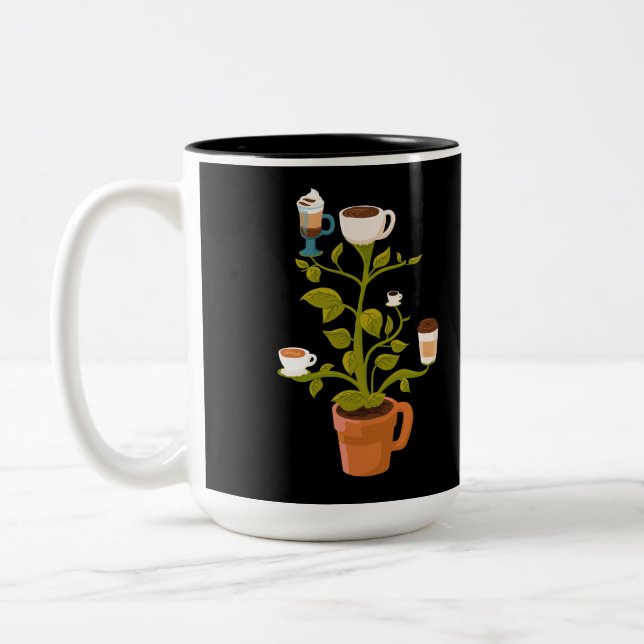 Coffee Plant Two-Tone Coffee Mug (Left)