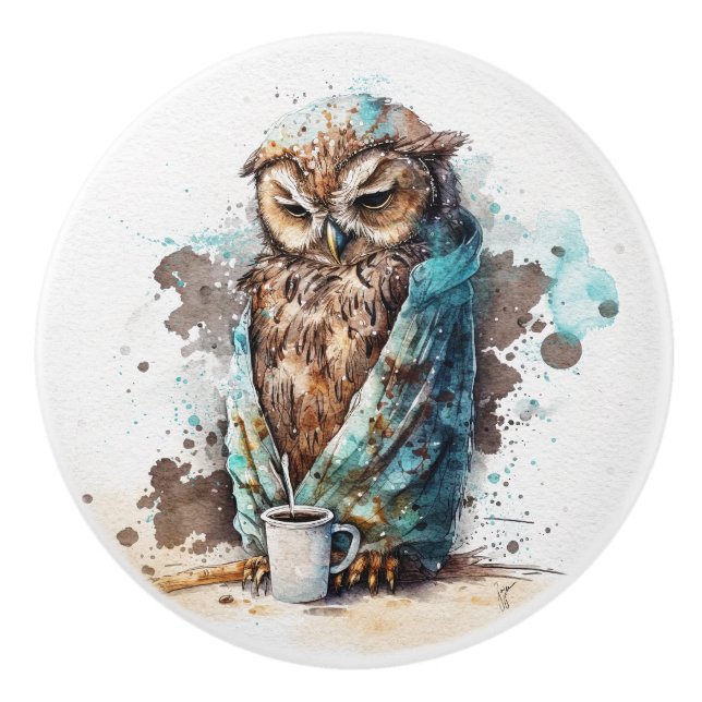 Coffee Please Ceramic Knob (Front)