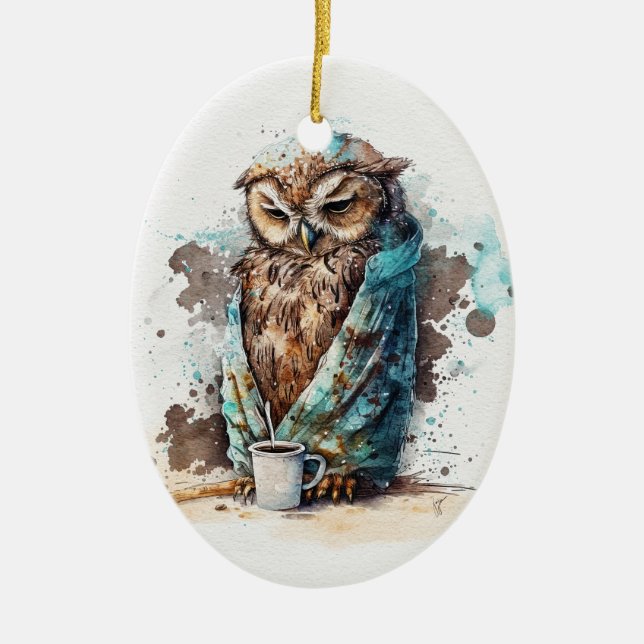 Coffee Please Ceramic Tree Decoration (Front)