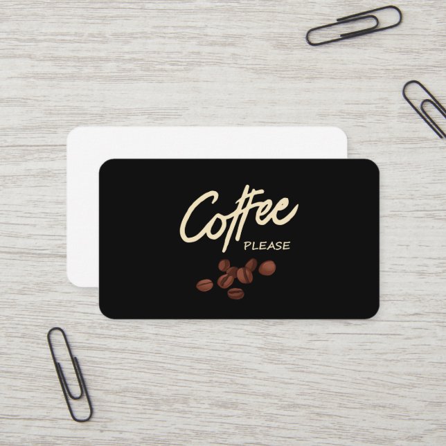 Coffee Please Coffee Lover Business Card (Front/Back In Situ)