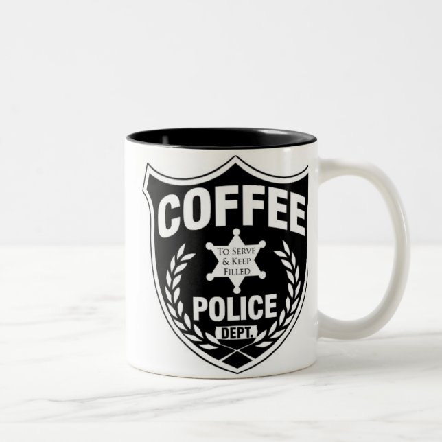 Coffee Police Two-Tone Coffee Mug (Right)