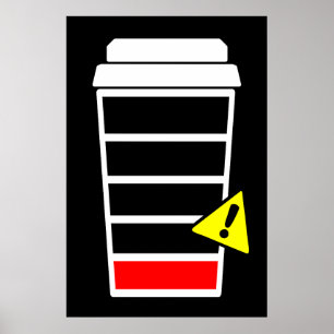 Coffee poster, Low Caffeine, ICONS, black, Poster