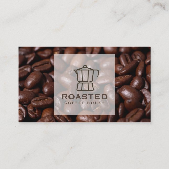 Coffee Pot and Beans Business Card (Front)