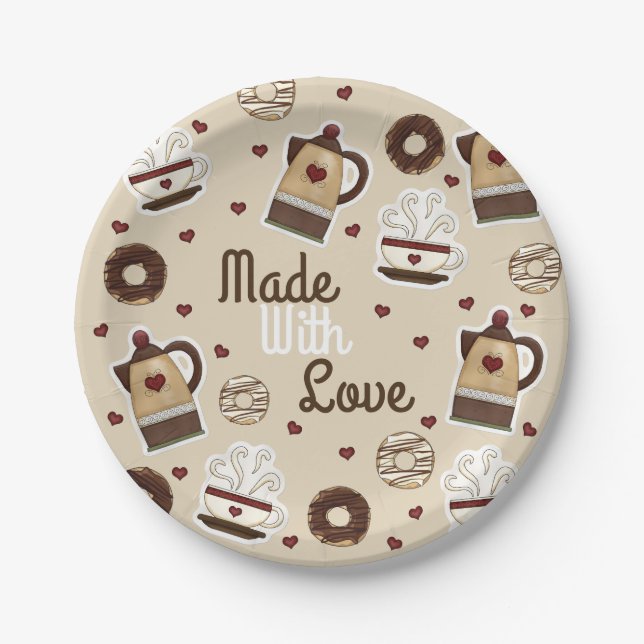 Coffee Pot and Cup Paper Plate (Front)