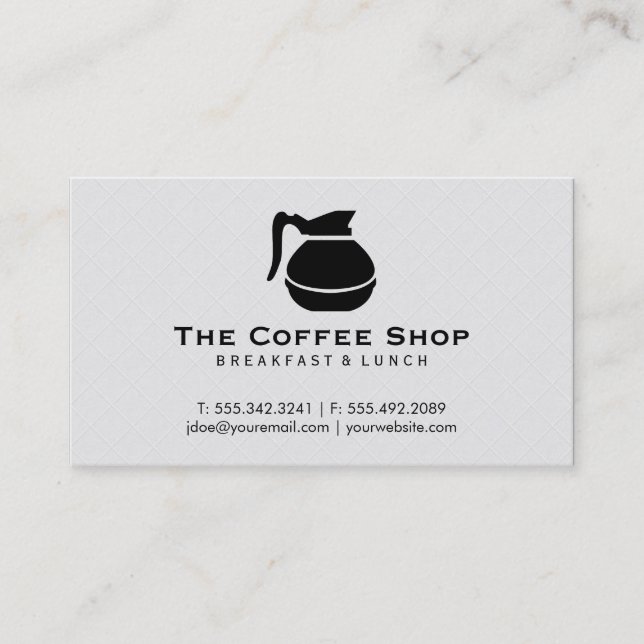 Coffee Pot (black) II, tile Business Card (Front)