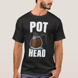 Coffee Pot Head  Drinking Espresso Caffeine Bean R T-Shirt