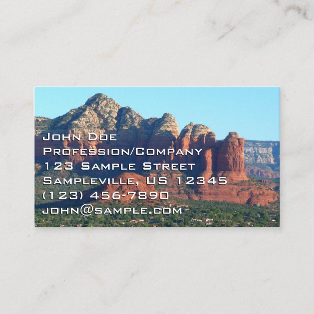 Coffee Pot Rock I in Sedona Arizona Business Card (Front)