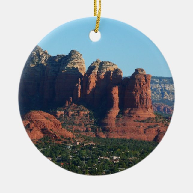 Coffee Pot Rock I in Sedona Arizona Ceramic Tree Decoration (Front)