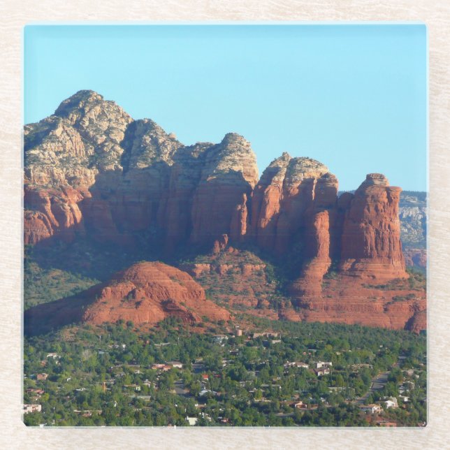 Coffee Pot Rock I in Sedona Arizona Glass Coaster (Front)
