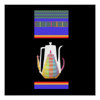 Coffee Pots Stripes Black Glass Paddle 